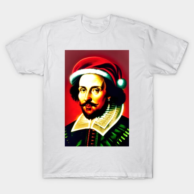 Santa Shakespeare (Celebrity Christmas) T-Shirt by robsteadman